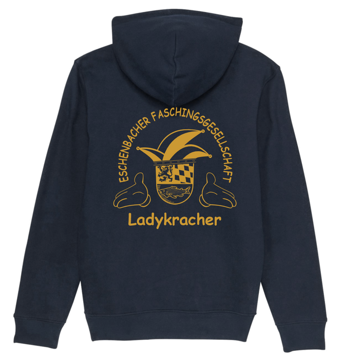 Zip-Hoodie Eschenbacher Faschingsgesellschaft "Ladykracher + Rückendruck"