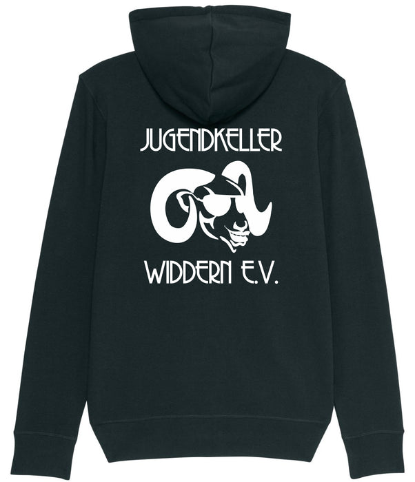 Zip-Hoodie "Jugendkeller Widdern Logo #jahreszahl"