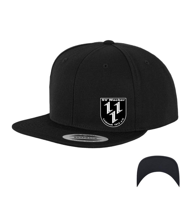 Straight Snapback Cap "SV Wacker Lindstedt #patchcap - Logo schwarz/weiß"
