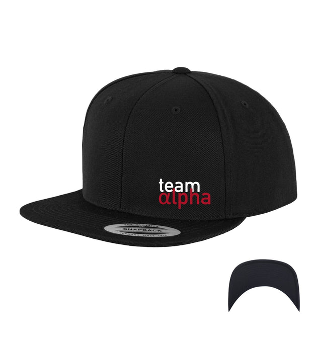 Straight Snapback Cap "team alpha #patchcap"